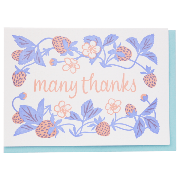 Strawberry Many Thanks Thank You Notes